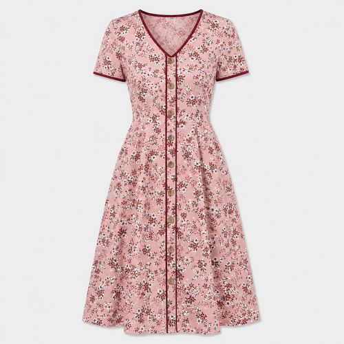 The Ava Floral Button Dress